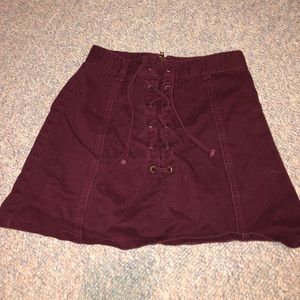 Maroon mini skirt